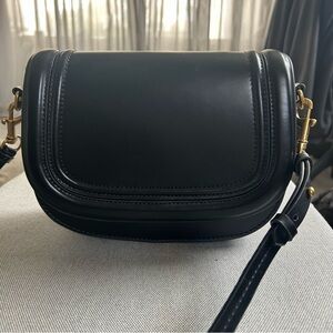 Zara Black Leather Crossbody Bag